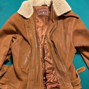 Andrew Marc designer leather coat size XL